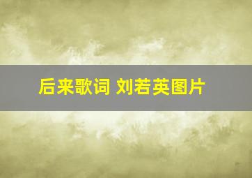 后来歌词 刘若英图片